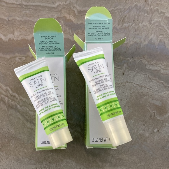 Mary Kay Balm and Scrub White Tea & Citrus Satin Lips Set New with Boxes - Picture 2 of 5